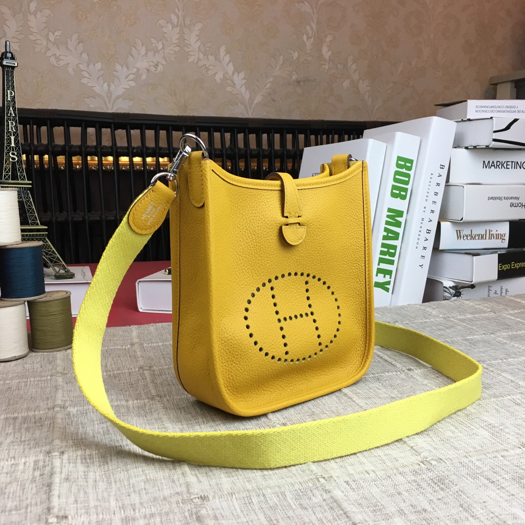 에르메스 미니 에블린16 앰버 옐로우 은장